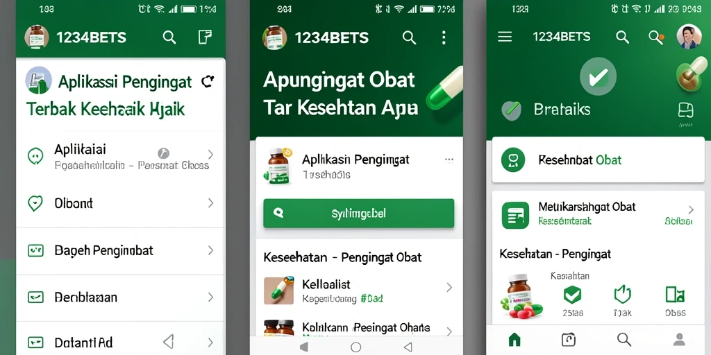 Tampilan antarmuka Pengingat Obat 1234BETS yang sederhana dan intuitif.
