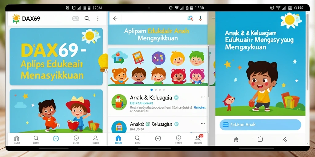 Screenshot DAX69 menunjukkan antarmuka belajar yang interaktif dan menyenangkan.