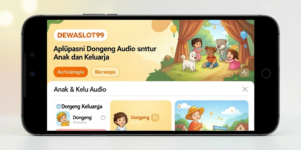 Antarmuka DEWASLOT99 dengan pilihan cerita dongeng audio.