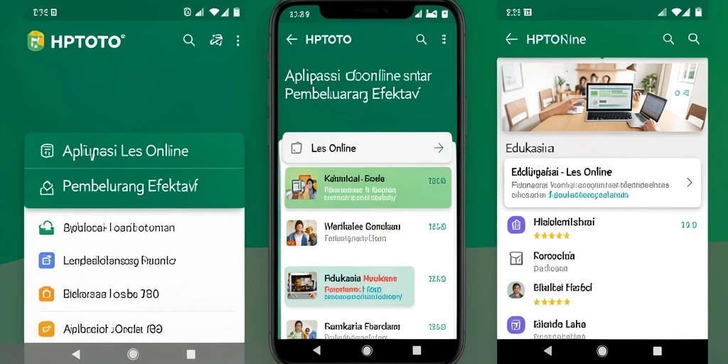 Antarmuka aplikasi Les Online yang modern dan interaktif.