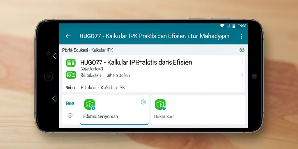 Antarmuka HUGO77 menampilkan fitur Kalkulator IPK yang mudah digunakan.