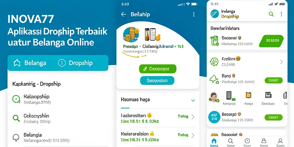 Tampilan antarmuka INOVA77 yang user-friendly untuk dropshipping.