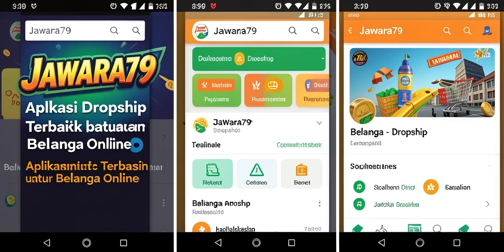 Tampilan antarmuka aplikasi JAWARA79 untuk Dropship bersih dan mudah dinavigasi.