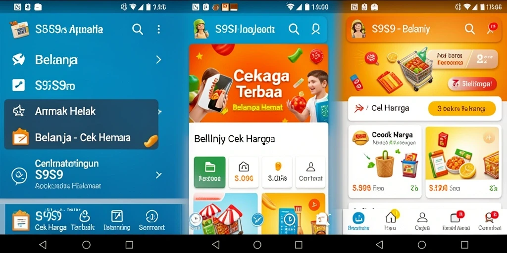 Antarmuka S9S9 menampilkan fungsi Cek Harga yang sederhana dan informatif.