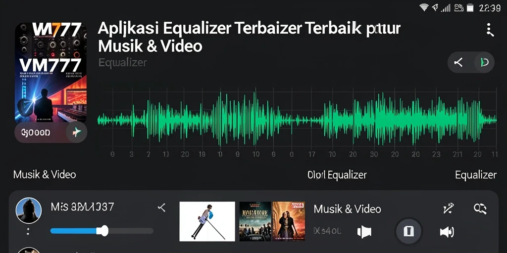 Antarmuka VM777 menampilkan berbagai pengaturan equalizer dengan mudah dan intuitif.